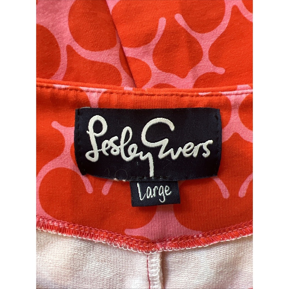Lesley Evers Pink & Red Geometric Print Sleeveless Top Preppy Resort Designer - Picture 3 of 6